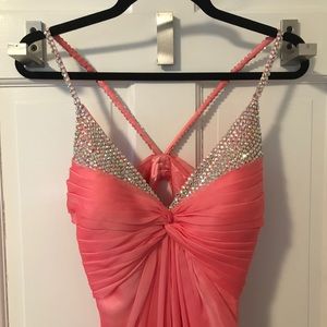 Coral Gem Prom Dress Detailed Back